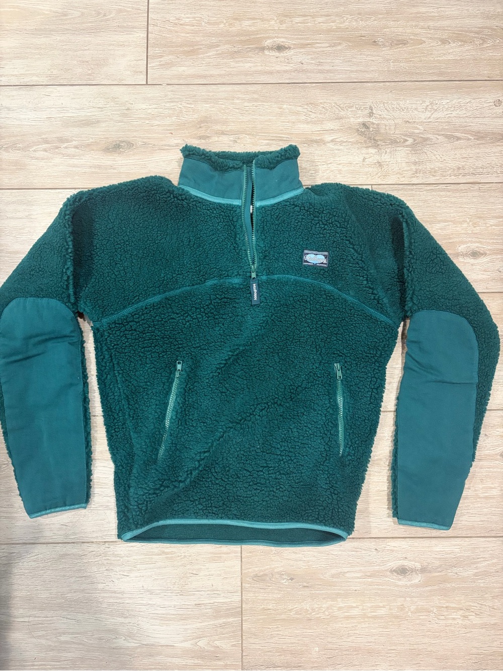 Madhappy Men's Deep Teal Sherpa Half-Zip Sweater